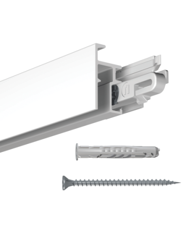 Cimaise Click+ Rail R20 Blanc 200cm + clips + vis & chevilles - Cimaise Tableau Newly