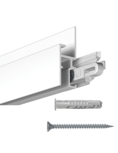 Cimaise Gallery-Click Rail R30 Blanc 200cm + clips + vis & chevilles - Cimaise Tableau Newly
