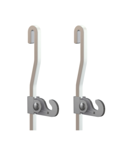 Set de Suspension Accrochage tableau 2 tiges blanches coudées & 2 crochets 20kgs Artiteq
