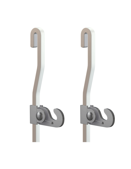Set de Suspension Accrochage tableau 2 tiges blanches coudées & 2 crochets 20kgs Artiteq