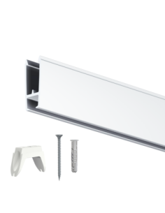 Cimaises XPO Rail 200cm + clips + vis et chevilles multimatériaux - Cimaise Tableau Artiteq