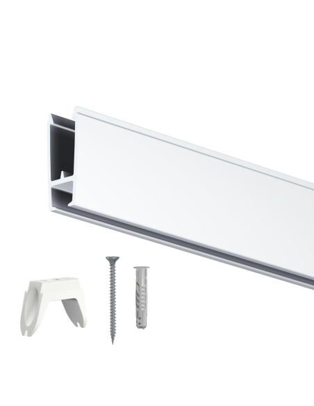 Cimaises XPO Rail 200cm + clips + vis et chevilles multimatériaux - Cimaise Tableau Artiteq