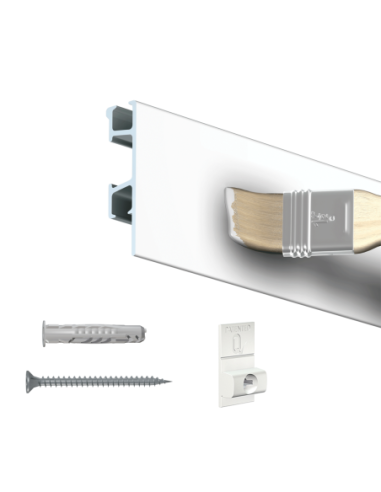 Cimaise Click Rail Pro + clips de fixation + vis & chevilles multimatériaux - Cimaise Tableau Artiteq