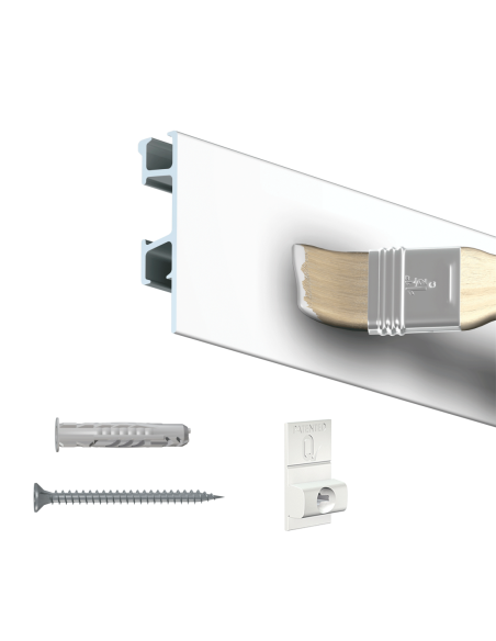 Cimaise Click Rail Pro + clips de fixation + vis & chevilles multimatériaux - Cimaise Tableau Artiteq