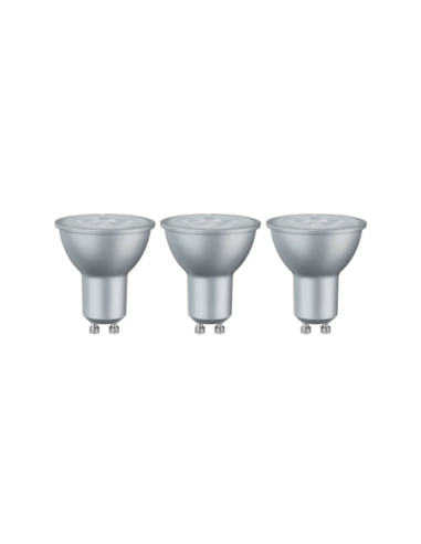 Pack de 3 ampoules chrome mate 6,5W LED GU10 425 lm- Paulmann