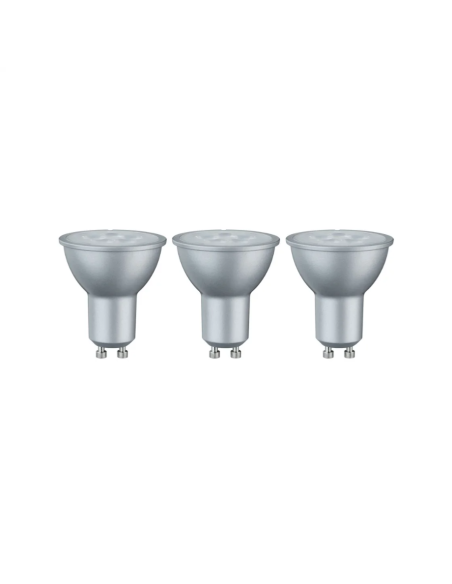 Pack de 3 ampoules chrome mate 6,5W LED GU10 425 lm- Paulmann