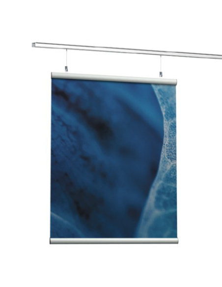 Kit accrochage Plafond Porte affiche Poster-Snap + Top rail (+ visserie) + fils et crochets