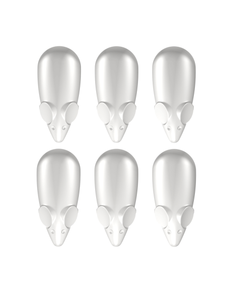 Pack de 6 aimants blancs Mouse Magnets pour Picture Mouse