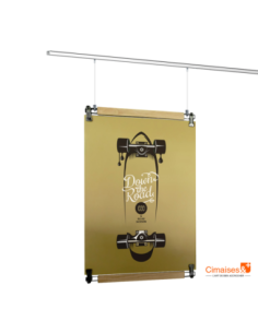Kit accrochage Plafond Porte Affiche Poster Pant + Top rail (+ visserie) + fils et crochets
