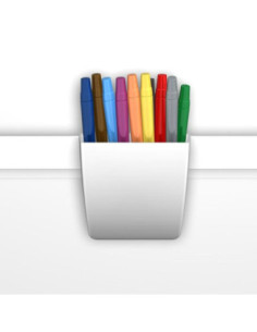 Pôt à crayon clipsable pour Info Rail blanc - Storage clip - Artiteq