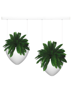 Kit complet avec cimaise Click Rail pour suspension deux cache-pots de fleurs Botaniq - Artiteq