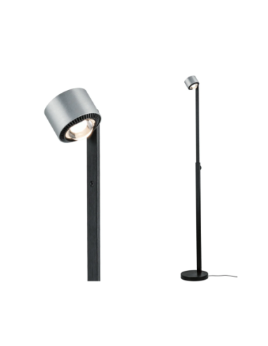 Lampadaire LED Aldan 17W noir et alu brossé - éclairage tableau