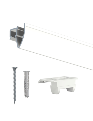 Cimaise Plafond Click Up Rail 200cm + clips + vis & chevilles multimatériaux - Cimaise Tableau Artiteq