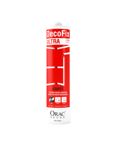 Colle Joint Decofix Ultra FX400 Orac Decor - Joint blanc base polymère pour joint entre profil