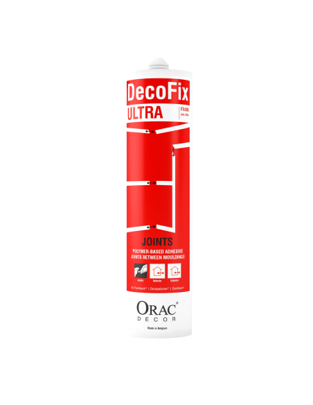 Colle Joint Decofix Ultra FX400 Orac Decor - Joint blanc base polymère pour joint entre profil