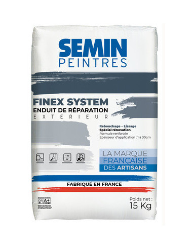 Enduit de réparation extérieur - rebouchage - lissage FINEX SYSTEM sac