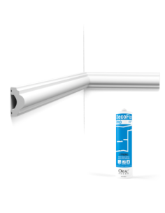 Pack 10 mètres Cimaise murale PX120 avec colle - Orac x Cimaises-et-plus - 4x2x200cm (h x p x L) - moulure décorative polymère