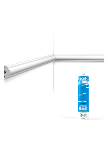 Pack 10 mètres Cimaise murale PX103 avec colle - Orac x Cimaises-et-plus - 2,5x1,5x200cm (h x p x L) - moulure décorative pol...