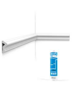 Pack 10 mètres Cimaise murale P8020 avec colle - Orac x Cimaises-et-plus - 6x2,5x200cm (h x p x L) - moulure décorative polyu...
