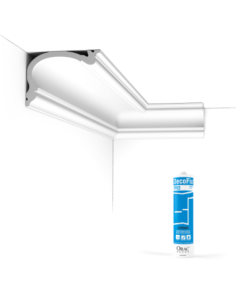 Pack 10 mètres Corniches Plafond C341 avec colle - Orac x Cimaises-et-plus - 8.8 x 12.2 x200cm (h x p x L) - moulure décorati...