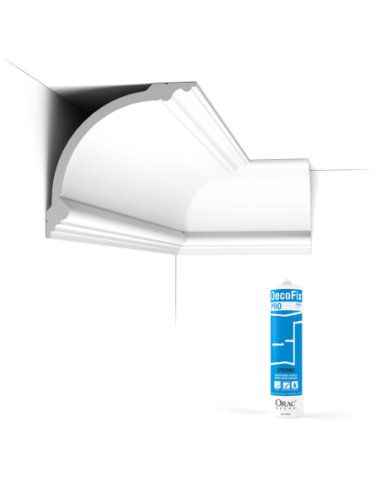 Pack 10 mètres Corniches Plafond C338 avec colle - Orac x Cimaises-et-plus - 18 x18 x 200cm (h x p x L) - moulure décorative...
