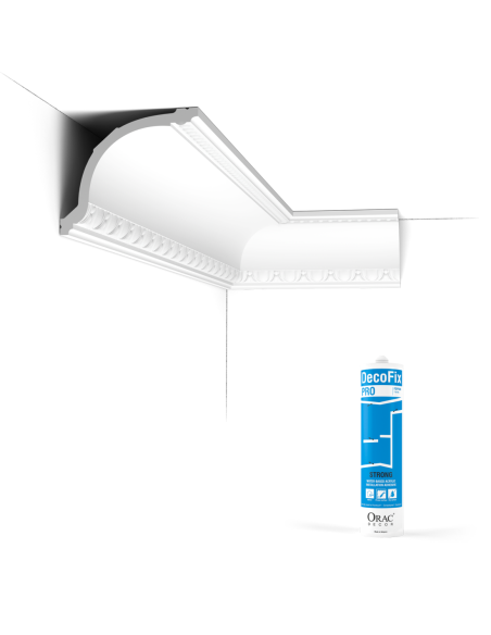 Pack 10 mètres Corniches Plafond C216 avec colle - Orac x Cimaises-et-plus - 11,5x13,5x200cm (h x p x L) - moulure décorative...