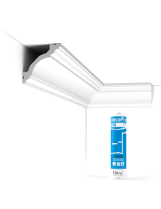 Pack 10 mètres Corniches Plafond C213 avec colle - Orac x Cimaises-et-plus - 8x8x200cm (h x p x L) - moulure décorative polyu...