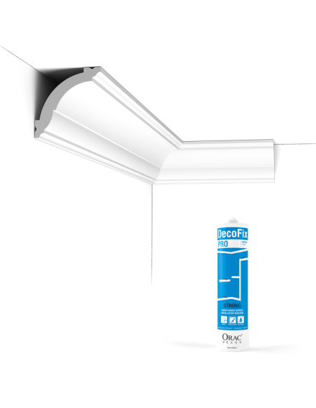 Pack 10 mètres Corniches Plafond CX100 avec colle - Orac x Cimaises-et-plus - 7x7x200cm (h x p x L) - moulure décorative poly...