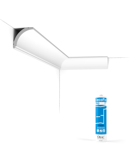 Pack 10 mètres Corniches Plafond CX109 avec colle - Orac x Cimaises-et-plus - 4,5x4,5x200cm (h x p x L) - moulure décorative...
