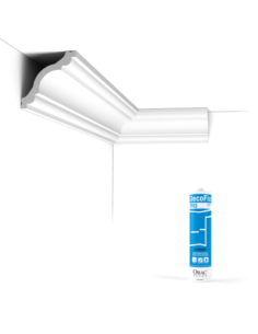 Pack 10 mètres Corniches Plafond CX123 avec colle - Orac x Cimaises-et-plus - 8 x 8 x 200cm (h x p x L) - moulure décorative...