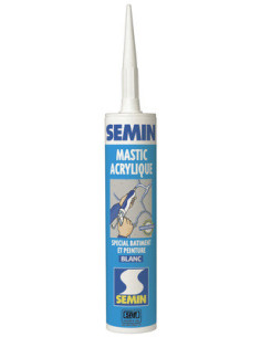 Mastic acrylique blanc 310ml - SEMIN | PMP Décor