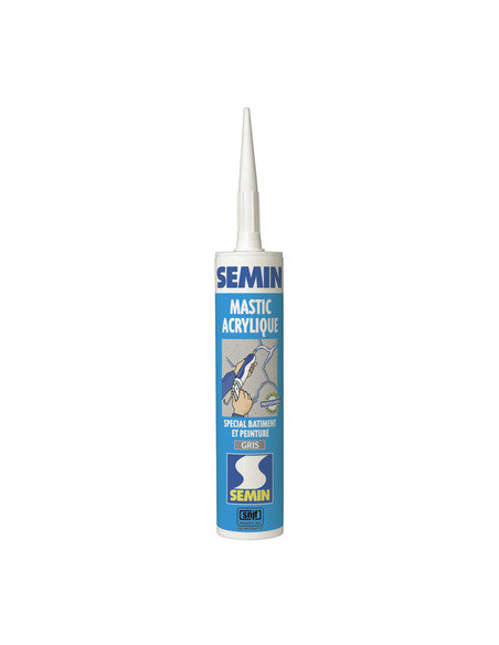Mastic acrylique élastique et adhésif pour bois - GRIS CLAIR - CM10 - SEMIN