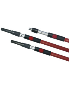 Perche téléscopique 130 - 238 cm alu/fibre de verre rouge ROTA