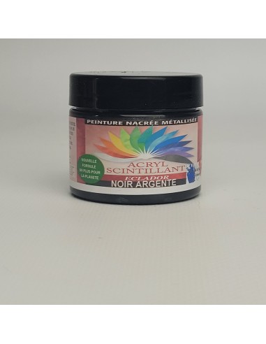 ACRYL SCINTILLANT - NOIR ARGENTE - 50ml - ECLADOR