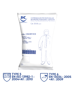 Combinaison microporeuse de protection avec capuche taille L - K-PROTE