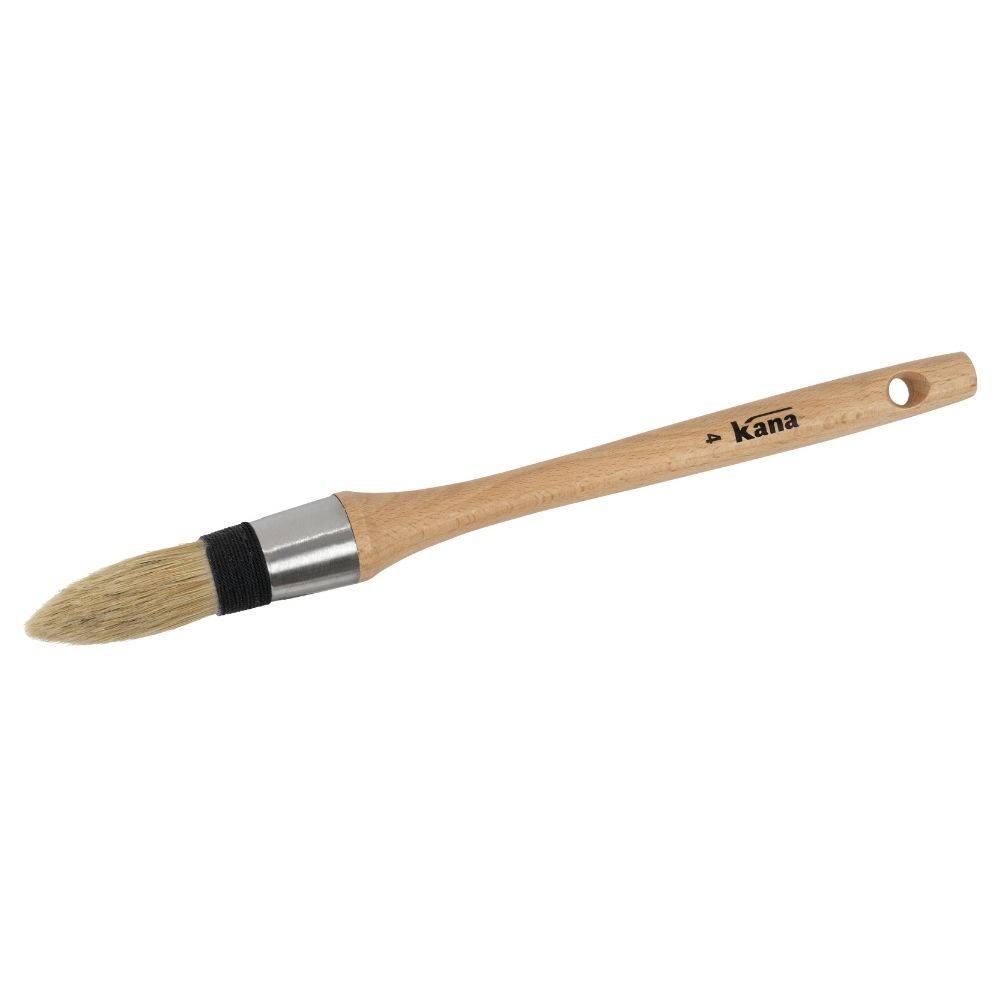 Brosse à réchampir N° 4 extra virole inox, manche bois - ROTA